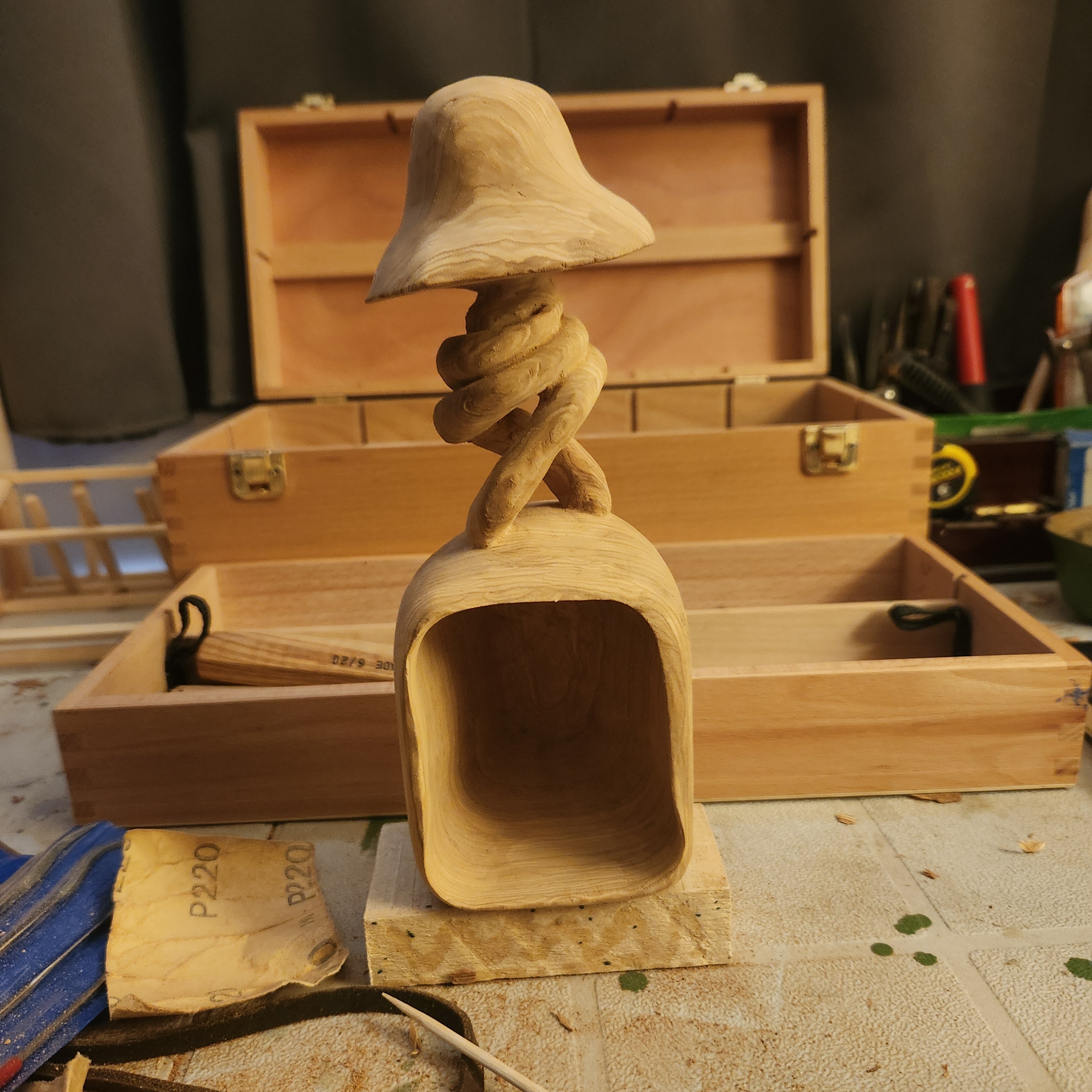 Hand Carved Twisty Mushroom Tipper