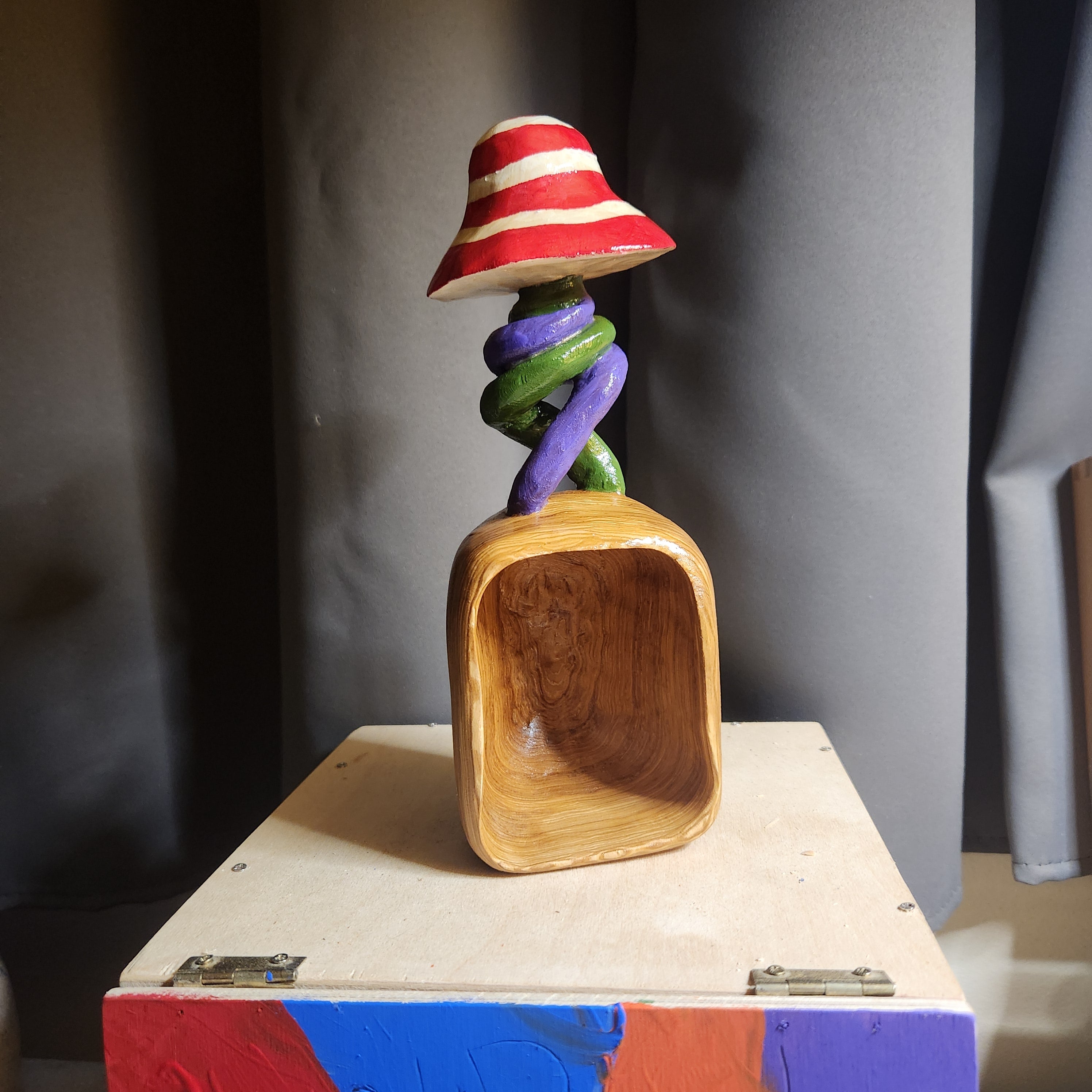 Hand Carved Twisty Mushroom Tipper