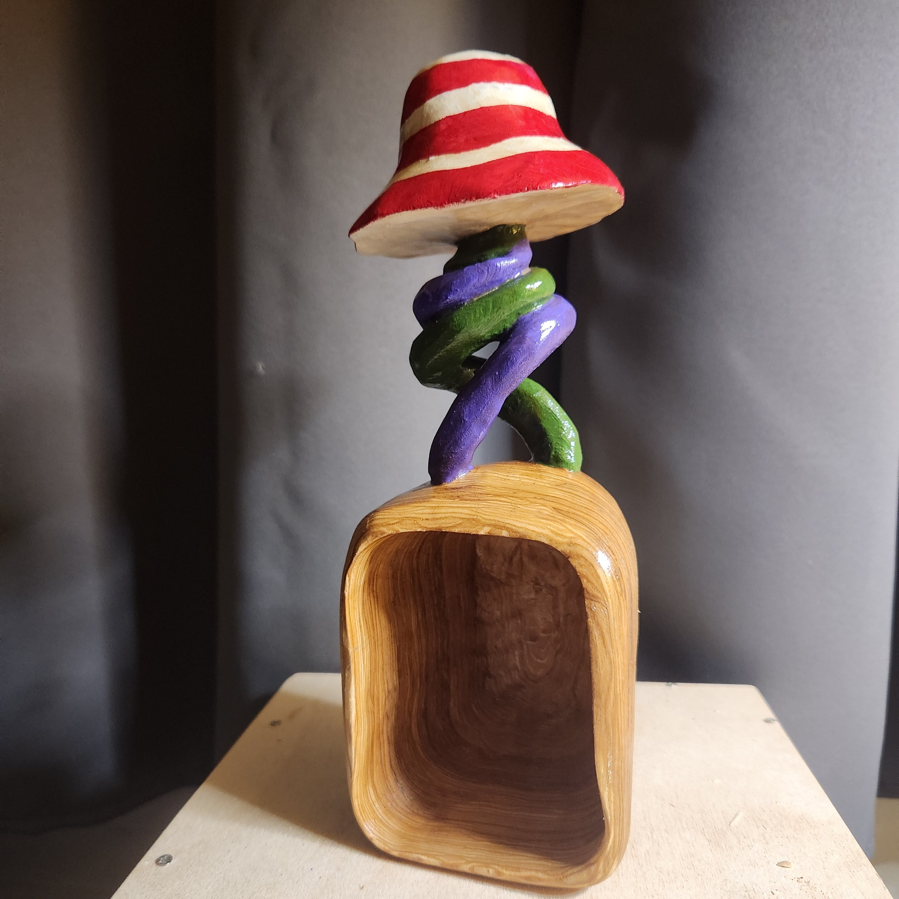 Hand Carved Twisty Mushroom Tipper
