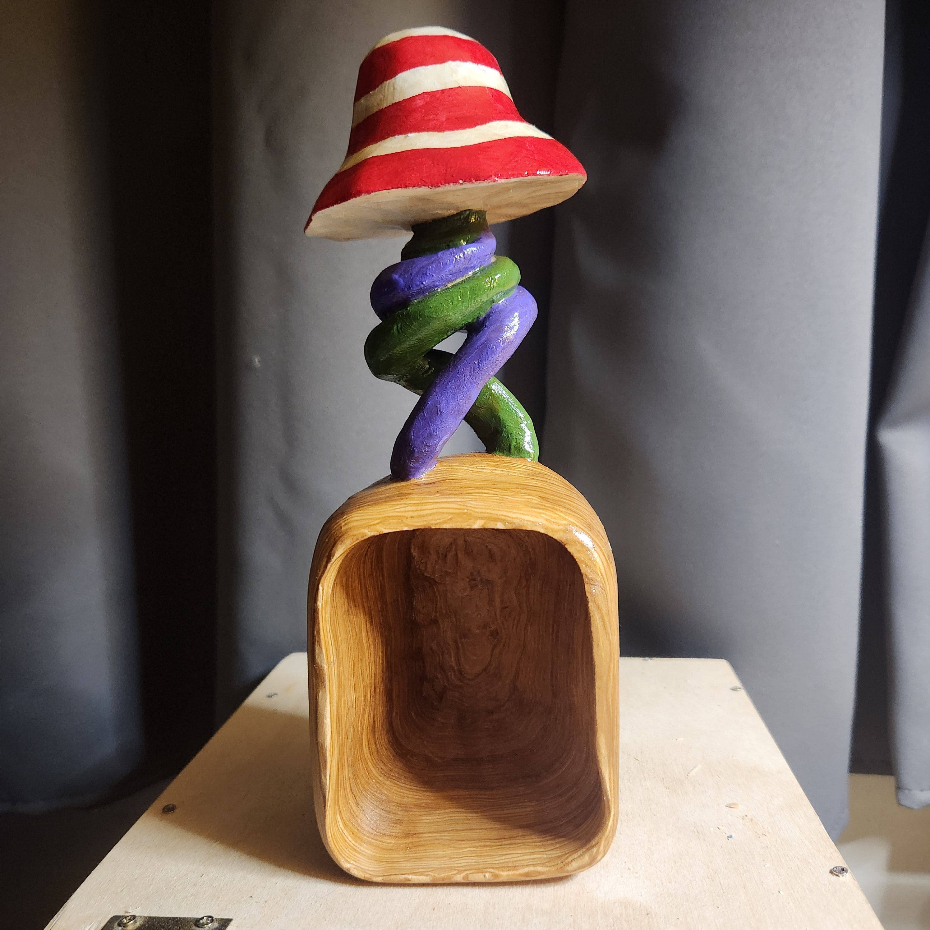 Hand Carved Twisty Mushroom Tipper