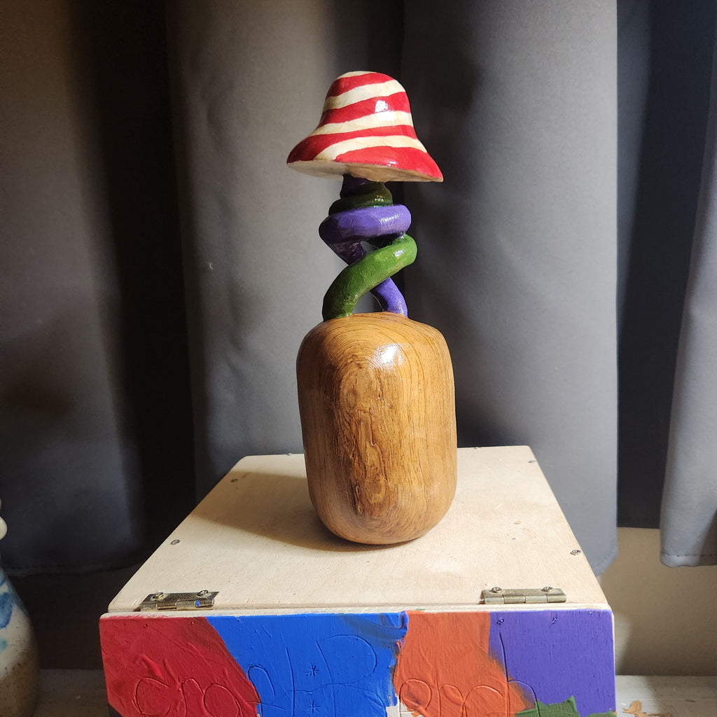 Hand Carved Twisty Mushroom Tipper