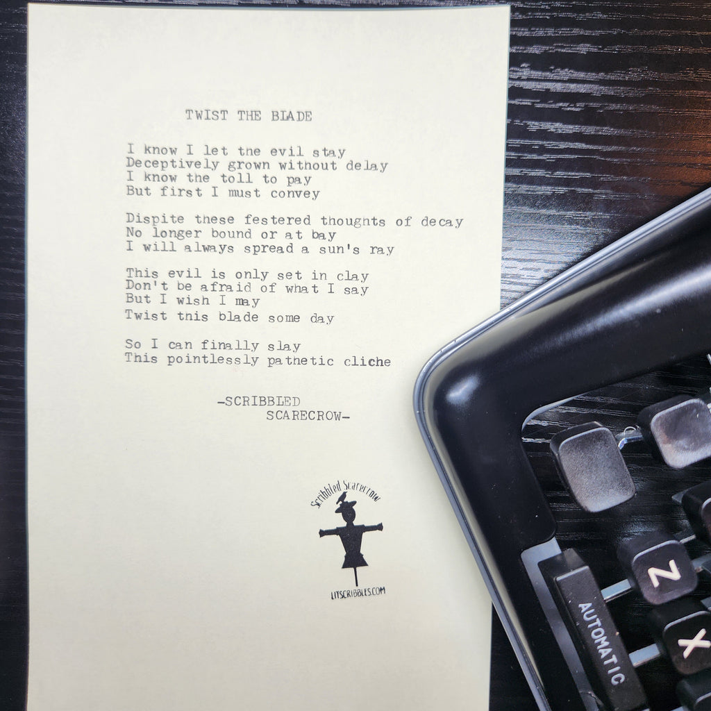 Twist the Blade-Typewriter Poem 8.5x5.5"