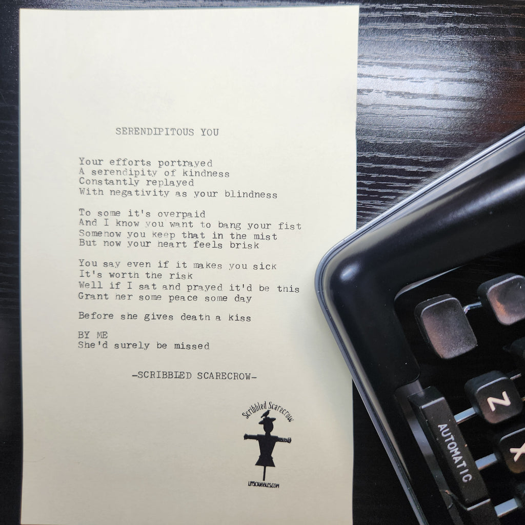 Serendipidous You-Typewriter Poem 8.5x5.5"