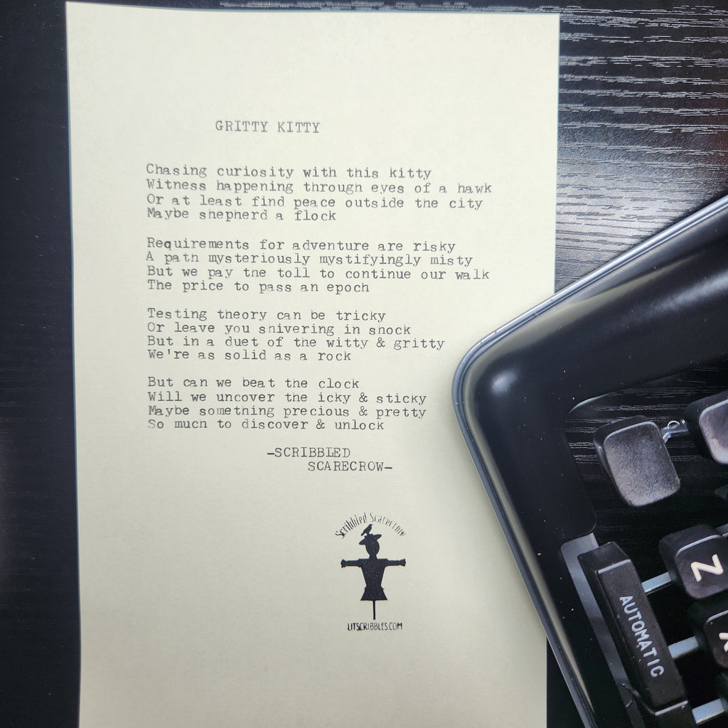 Gritty Kitty-Typewriter Poem 8.5x5.5"